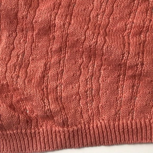 Caslon open front Waterfall Crochet Orange cardigan Small - Picture 7 of 11